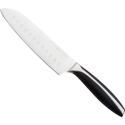 Afbeelding van Diamant Sabatier Tension Koksmes Met Anti Kleefkuiltjes! RVS 30 Cm Santokumes