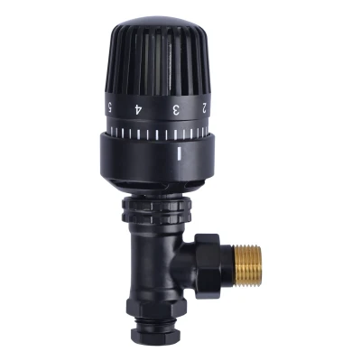 Afbeelding van Riko thermostatische radiatorventiel 1/2&#039;&#039;x15mm haaks mat zwart