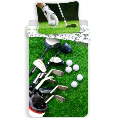 Afbeelding van Dekbedovertrek Golf Eenpersoons 140 x 200 cm Groen