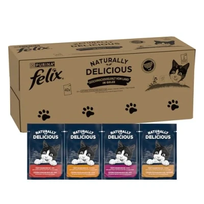 Afbeelding van 80x80g Smaakvariaties van het land Felix Naturally Delicious Kattenvoer