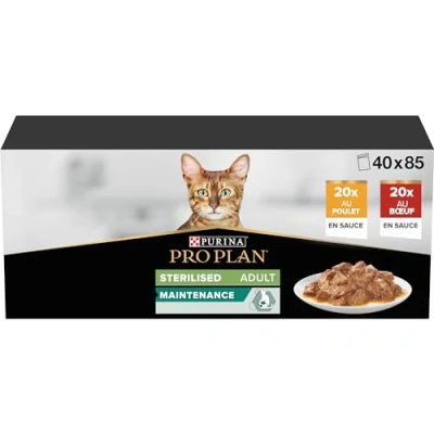 Afbeelding van 40x85g PURINA PRO PLAN Gesteriliseerd Adult Rund &amp; Kip natvoer voor katten