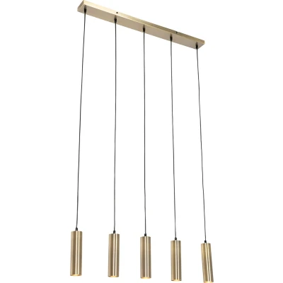 Afbeelding van QAZQA jeana Moderne Hanglamp eettafel 5 lichts L 80 cm Brons Woonkamer Slaapkamer Keuken