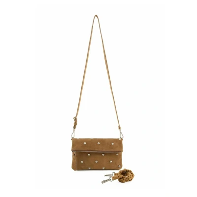 Afbeelding van FredsBruder Endless Beads Koppeltas Leer 28 cm Dames toffee