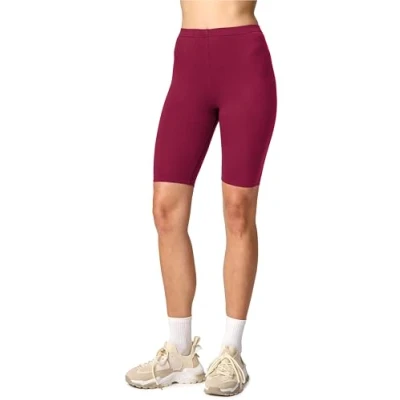 Afbeelding van Merry Style MS MS10 145 LE Dames Leggings Sport Vrijetijdsbroek Kort Viscose Sporbroek Yogabroek Wijnrood M