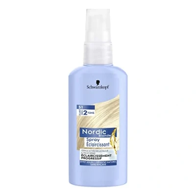 Image de Schwarzkopf Nordic Blonde Spray éclaircissant S1 Eclaircissement Progressif Eclaircit Jusqu’à 2 tons Activé par la Chaleur Sans Rinçage 125 ml