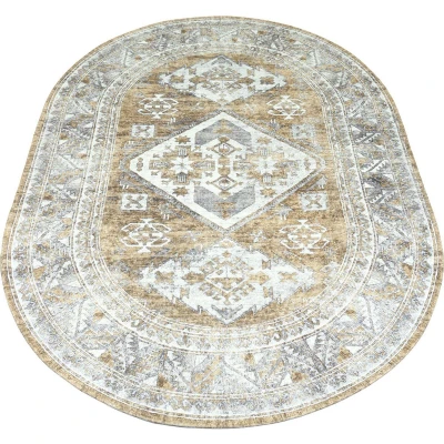 Afbeelding van Veer Carpets Vloerkleed Laria Brown 5 Ovaal 200 x 290 cm