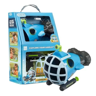 Afbeelding van little tikes Big Adventures STTEM onderwaterspeelgoed met boot onderwaterkijker, watersproeier en net, ideaal voor kinderen vanaf 3 jaar