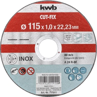Afbeelding van KWB Doorslijpschijf 115 x 1,0 22,23 mm CUT FIX INOX