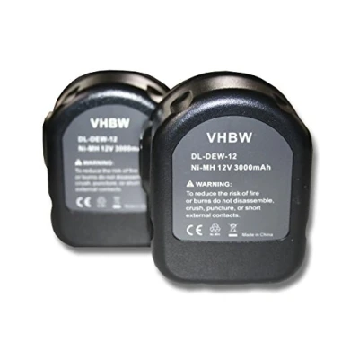 Afbeelding van vhbw 2 x batterijen compatibel met Rems Pressmaschinen elektrisch gereedschap (3000 mAh NiMH 12 V)