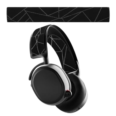 Afbeelding van kwmobile vervangende koptelefoonband voor SteelSeries Arctis 7 / 9 9X PRO koptelefoon band Nylon zachte hoofdband hoofdtelefoon in zwart grijs