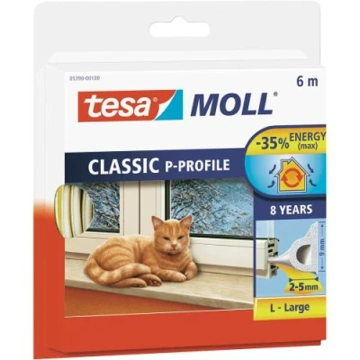 Afbeelding van Tesa Moll Classic Tochtstrip P profiel, 6 M, Bruin