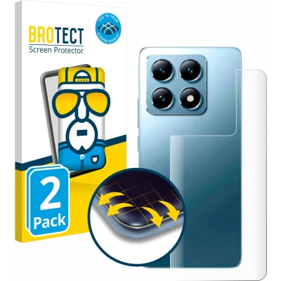 Afbeelding van BROTECT Screenprotector voor Xiaomi 14T Pro (Achterkant) Folie Beschermfolie transparant volledig dekking (2 Stuks)