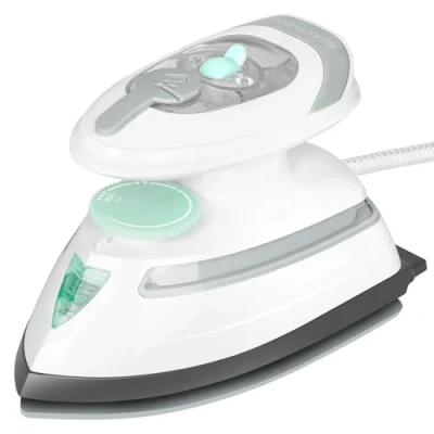 Afbeelding van BEAUTURAL Mini reisstoomstrijkijzer voor kleding met dubbele spanning (100 127 V/220 240 V), antiaanbaklaag, antislip handgreep, ideaal naaien, quilten en