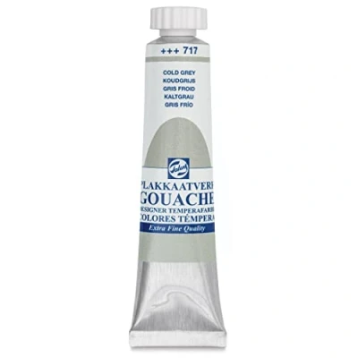 Afbeelding van Plakkaatverf 717 Koudgrijs Gouache extra fine Talens 20 ml