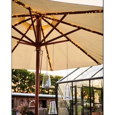 Afbeelding van Sirius Knirke Solar Lichtslinger Parasol Zilver