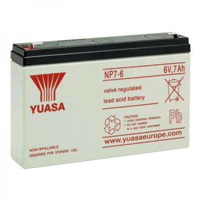 Afbeelding van Yuasa NP7 6 accukabel PB volt 7Ah Faston 4,8 mm