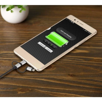 Afbeelding van Renkforce USB kabel 2.0 A stekker, C micro B Apple Lightning stekker 1.00 m Donkergrijs Gesleeved RF 3335108