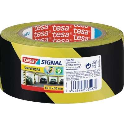 Afbeelding van Waarschuwingstape Tesa 58133 66 meter geel/zwart