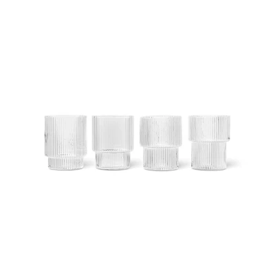Afbeelding van Ferm Living Ripple Glas Set van 4 helder