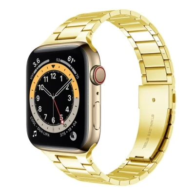 Afbeelding van Apple watch Stalen schakelband Goud Geschikt voor 38mm / 40mm 41mm