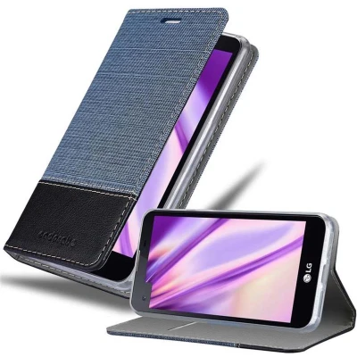 Afbeelding van Cadorabo Hoesje geschikt voor LG X SCREEN in DONKERBLAUW ZWART Beschermhoes met magnetische sluiting, standfunctie en kaartvakje Book Case Cover Etui
