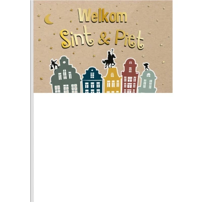 Afbeelding van Folat Zwaaivlaggetje Welkom Sint &amp; Piet