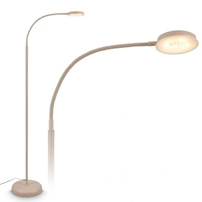 Afbeelding van BRILONER Megg LED Vloerlamp dimbaar &amp; zwenkbaar 125.5 cm hoog warm wit licht moderne staande lamp leeslamp voor woonkamer beige
