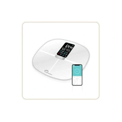 Afbeelding van LITTLE BALANCE 8464 Cardio Connect 4 Classic impedantiemeter, gehard glas, wit