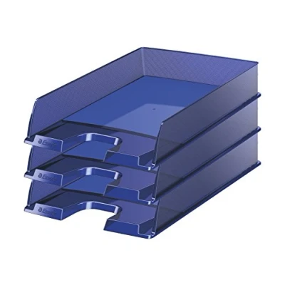 Afbeelding van Set opbergbakjes Esselte Europost Transparant Donkerblauw 10 Stuks