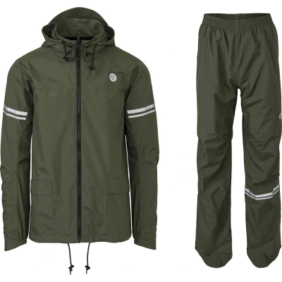 Afbeelding van AGU Original Regenpak Essential Army Green L Dames &amp; Heren Waterdicht Ademend