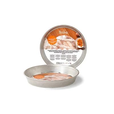 Afbeelding van Decora, 0060826 pastiera bakvorm Ø 26 x 4 cm hoog, van vertind plaatstaal, verdeelt de warmte gelijkmatig, ideaal voor langzaam koken, gemaakt in Italië, wit