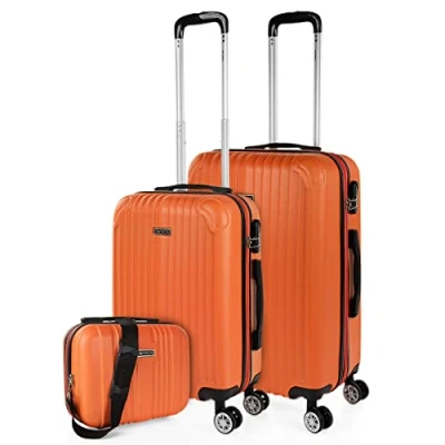 Afbeelding van ITACA Set reiskoffers van ABS met 4 wielen, stevig en lichtgewicht, handvat vergrendeling, cabinekoffer voor handbagage, medium grote koffer, beautycase T71500