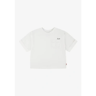 Afbeelding van Levi&#039;s Meisjes T shirt met borstzak in de kleur Wit, maat: 128 = 8 label