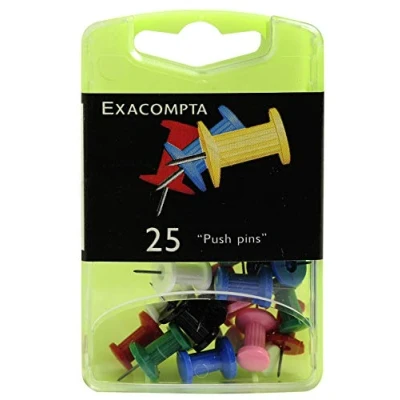 Afbeelding van Doos met 25 pushpins hoogte van de punt 7 mm 10 diameter