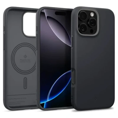 Afbeelding van Caseology Nano Pop Mag beschermhoes voor iPhone 16 Pro Max, zacht en stofvrij materiaal, magnetische valbescherming in militaire kwaliteit met zijgreeppatroon, patroon