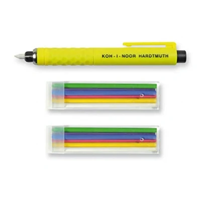 Afbeelding van Koh I Noor Naaikrijt set van 2 met 6 reservevullingen kleermakerskrijt groen, rood, blauw, wit, geel, paars