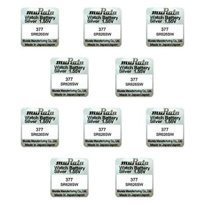 Afbeelding van Murata 377 / SR626SW zilveroxide knoopcel horlogebatterij 2 stuks