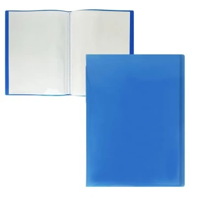 Afbeelding van RAYLU PAPER Ordner met transparante hoezen DIN A4, gemaakt van 100% biologisch afbreekbaar polypropyleen, 30 voor documenten thuis en op kantoor (A4, blauwe hoesjes)