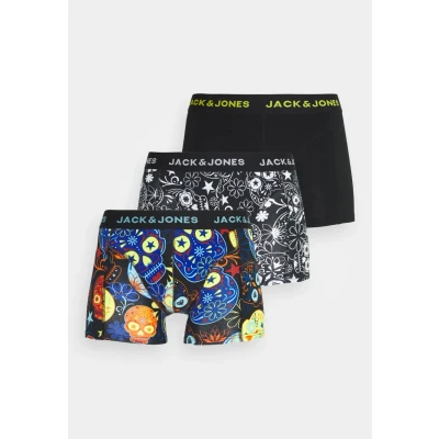 Afbeelding van Jack &amp; Jones Jacsugar Skull Trunks 3 PACK Onderbroeken, Heren, Maat: Small, Black/blazing yellow