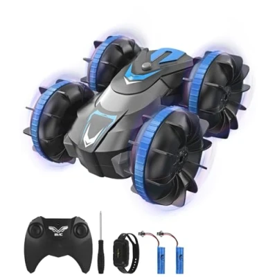 Afbeelding van Zhufas Op afstand bestuurbare auto met led, 4WD waterdichte RC Acrobatische auto, 360 rotatie, off road speelgoed voor kinderen van 4 12 jaar