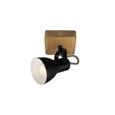 Afbeelding van Briloner Leuchten ARBO wandlamp spot draaibaar GU10 max. 35W Materiaal: hout en Metaal Kleur: zwart