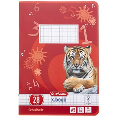 Afbeelding van Herlitz 11322625 notitieboek, A5, liniatuur 28 (geruit met 2 randen), 16 vellen FSC Mix