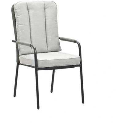 Afbeelding van Garden Impressions Venice dining fauteuil carbon black rope taupe desert sand