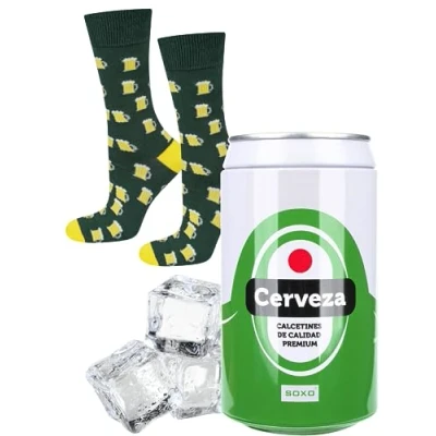 Afbeelding van soxo Cerveza 1 paar herensokken, bier motief 40 45,