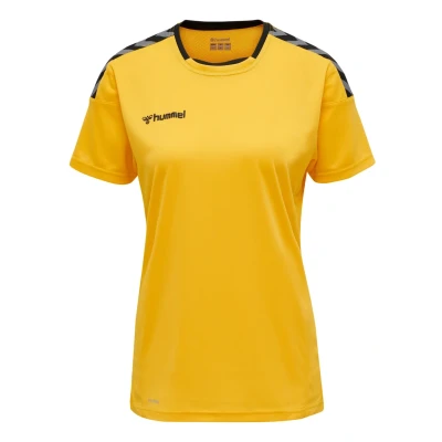 Afbeelding van Hummel Hmlauthentic Tshirt print, Dames, Maat: 34, Sports yellow/black