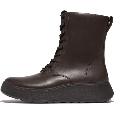 Afbeelding van FitFlop F Mode Leather Lace Up Flatform Ankle Boots BRUIN Maat 40
