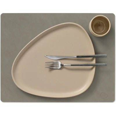 Afbeelding van LIND DNA Placemats Nupo Leer Flint Grey 45 x 35 cm 2 Stuks