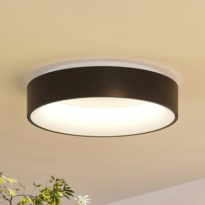 Afbeelding van Arcchio LED plafondlamp 1licht ijzer, kunststof H: 11 cm zandzwart, wit Inclusief lichtbron