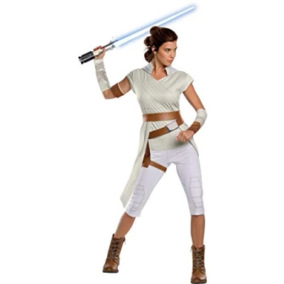 Afbeelding van Rubies 701262_L Star Wars kostuum: de opkomst van Skywalker Rey voor volwassenen, meerkleurig, L