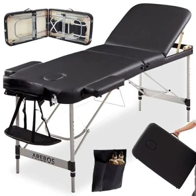 Afbeelding van Arebos® massagetafel met 3 zones, inklapbaar, draagbaar, mobiele Massage Lounger